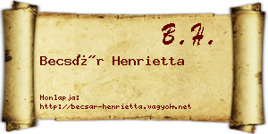 Becsár Henrietta névjegykártya